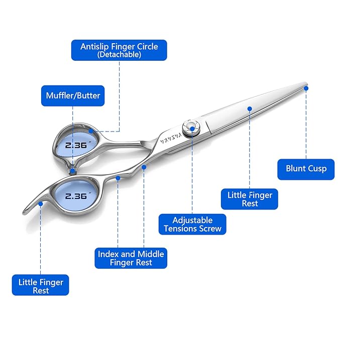 YASAKA 6 Inch Professional Hair Cutting Shears Set, Professional Barber Scissors Kit for Hairdresser Hairstylist, Extremely Sharp Haircutting Hairdressing Trimming Scissor Sets for Women