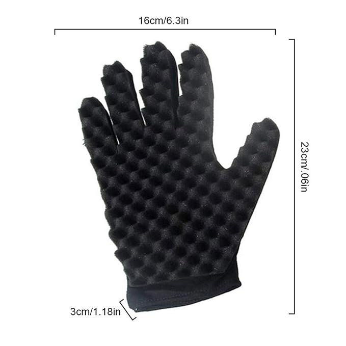 Airlxf Magic Curly Sponge Gloves - Curl Hair Wave Tutorial for Barbers, Twist Brush Styling Tool and Hair Brush