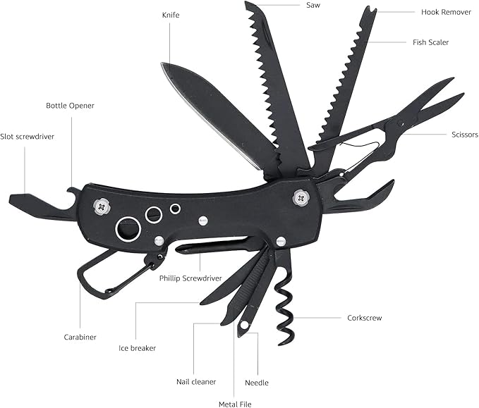 Amazon Basics 15-in-1 Stainless Steel Multitool Pocket Knife - Image 4