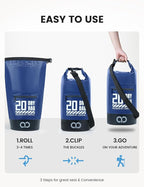 Lamicall Dry Bag Waterproof Backpack - 5L/10L/20L/30L/40L Roll Top Waterproof - Image 6