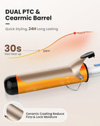 Hoson Curling Iron 2 Inch Large Barrel for Big Curls, Ceramic Curling Iron Wand for Long Hair,Dual Voltage, 10 Temp with LCD Display