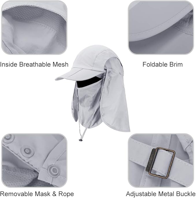 Foldable Sun Cap, Fishing Hats, UPF 50+ Protection Caps - Image 2