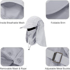 Foldable Sun Cap, Fishing Hats, UPF 50+ Protection Caps - Image 2