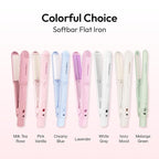 VODANA Professional Softbar Flat Iron - Ceramic Straightener with Patented Silicone Bar, Smooth & Quick Styling, Healthy Hair Solution, Dual Voltage for Worldwide Use (1 inch, Ivory)