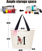 Vavabox Tote Bag, A-Z Initial Monogrammed Waterproof Tote Bag, Bridesmaid Gifts - Image 2