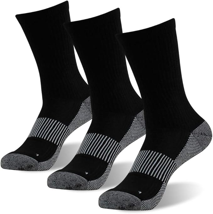 FOOTPLUS Hiking Copper Compression Socks, Unisex Cushioned Sole Arch Support by FOOTPLUS