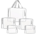 5Pcs Crystal Clear PVC Travel Toiletry Bag Kit by ROYBENS