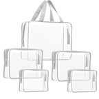 5Pcs Crystal Clear PVC Travel Toiletry Bag Kit by ROYBENS