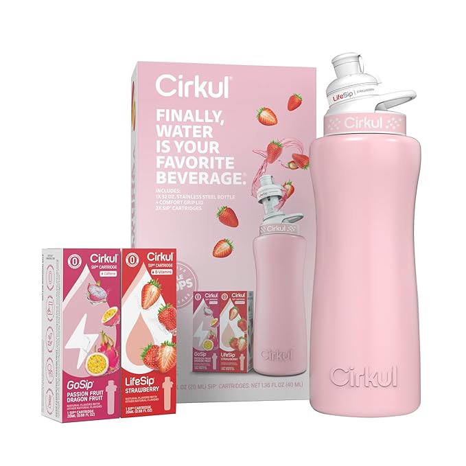 Cirkul 32oz. Blush Pink Stainless Steel Water Bottle Starter Kit - Image 2