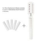 Hair Cutter Comb, Shaper Razor Comb, Split Ends Trimmer Styler, Double Edge Razor Blades for Thinning, Cutting and Styling, Extra 5 Blades Included