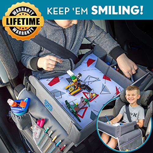 Travel Tray Toddler Car Seat Lap Tray (Red/Gray)