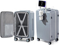 Hanke 24 Inch Luggage with Cup Holder and Charge, Top Opening Hard Shell by Hanke