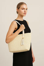 YXILEE Straw Bags For Women | M Size Travel Straw Totes Bag Woven Summer - Image 6