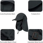 Foldable Sun Cap, Fishing Hats, UPF 50+ Protection Caps - Image 2