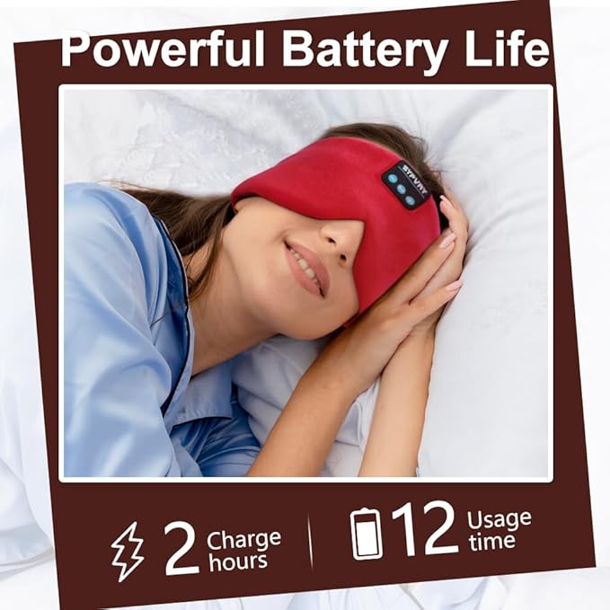 Sleep Mask Bluetooth 5.4 Headphones Soft Wireless Headband Eye Mask Blackout - Image 2