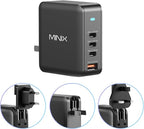 MINIX 165W USB C Charger, GaN II Charger PD3.1 Max 140W, Turbo 4-Port Charging by MINIX