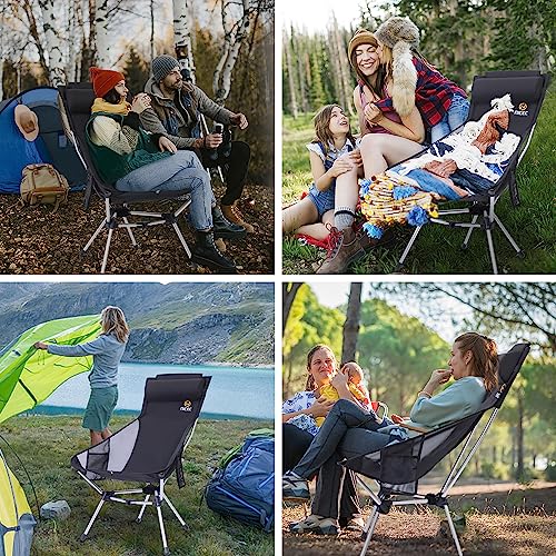 Ultralight Compact High Back Backpack Camp Chair (Black)