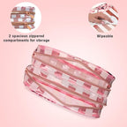 Conair Makeup Bag - Travel Toiletry Bag - Cosmetic Bag - Toiletry Bag for Women - Double Zip Organizer - Pink Floral Print