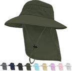 Sun Hats for Men Women, UPF50+ Protection Safari Hat, Wide Brim Fishing Hat by Rosoz