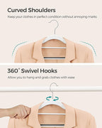 SONGMICS Pack of 50 Coat Hangers, Heavy-Duty Plastic Hangers, Clothes Hangers - Image 4