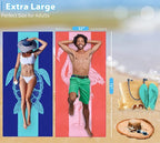 2 Pack Microfiber Lightweight Beach Towel 71"x32" Oversized Extra Large Thin - Image 3