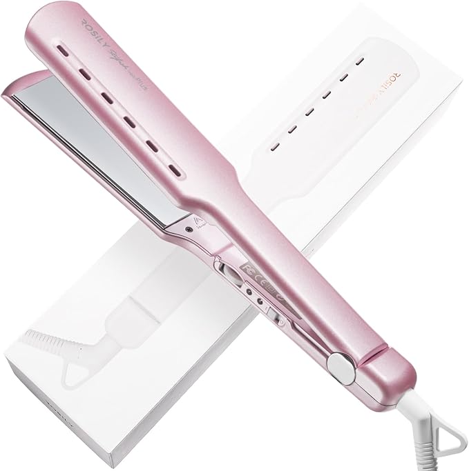 ROSILY Nano Titanium Flat Iron | 1.75 Inch Wide Hair Straightener, Dual Voltage 100-240V, Adjustable Temperature Suitable for All Hair Type, Instant Heat Up