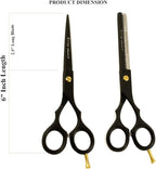 Professional Hair Cutting Scissors - Krisp Shave Stainless Steel Salon Barber Thinning Scissor (6 Inch) - Shears for Men's Beard Mustache Women Kids Pets Haircut All Purpose Shear Kit/Set, KSP-785