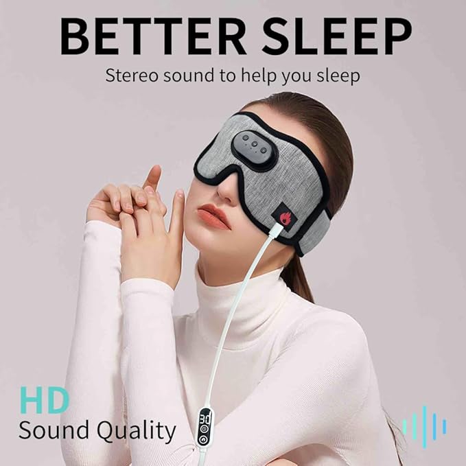 Heated Eye Mask with Bluetooth Headphones SYPVRY Wireless Sleep Eye Mask - Image 5