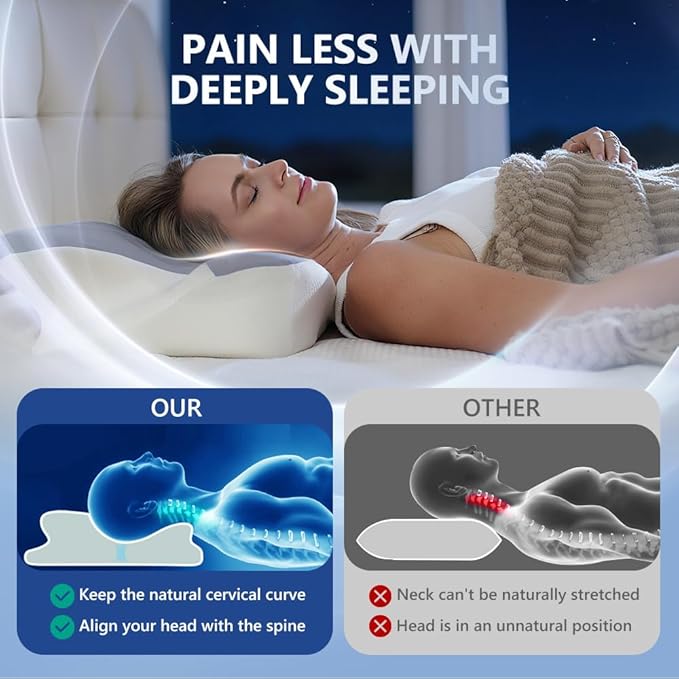 Cervical Pillow for Neck Pain Relief, Ergonomic Neck Pillow for Sleeping - Image 4