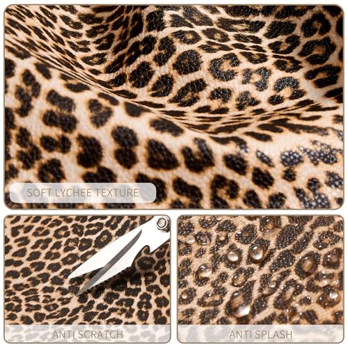 Large Tote Bag Vegan Leather 16L Casual Zipper Work Weekender (Leopard B)