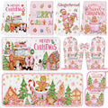 10 Pcs Christmas Gingerbread Man Kitchen Decor Accessories Set (Pink / Gingerbread Man)