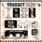 10 Pcs Halloween Ghost Kitchen Decor Accessories Set with Rugs (Black, Orange / Ghost Pumpkins)