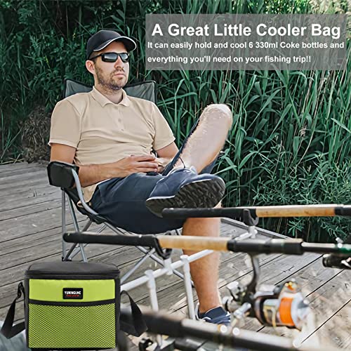 6 Can 5L Lunch Bag for Women Men Portable Lunch Box Small Cooler Bag Soft Collapsible Reusable Insulated Lunch Tote for Everyday Work Travel (Blue)