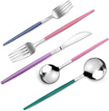 Mirror Silver multicolor Silverware Set, 20-Piece Stainless Steel Flatware Set by VANVRO