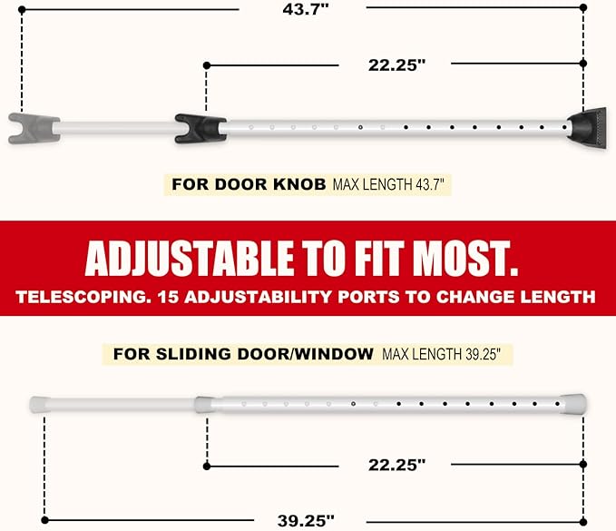 SECURITYMAN 2-in-1 Door Security Bar & Sliding Patio Door Security Bar via - Image 3