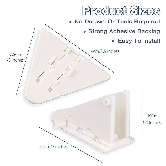 6-Pack Sliding Door Locks for Baby Safety, Viaky Child Cabinet Proofing Strong - Image 4