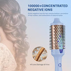 Caliber Viva Heat Thermal Hair Brush, Professional Styling Tool with Negative Ion Technology, Blue (1-1/2 inch（38mm)