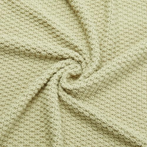 Chunky Cable Knit Throw Blanket for Couch (Knitted / Sage Green)