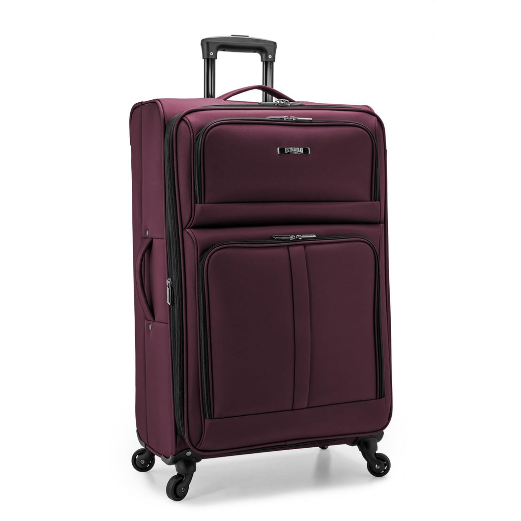 Anzio Softside Expandable Luggage with Spinner Wheels (Burgundy / 30-Inch Large)