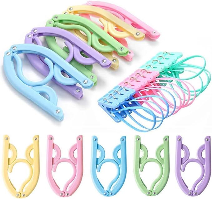 20 Pcs Travel Hangers with 12 Pcs Clips Cruise Ship Essentials Portable Folding by Trubetter