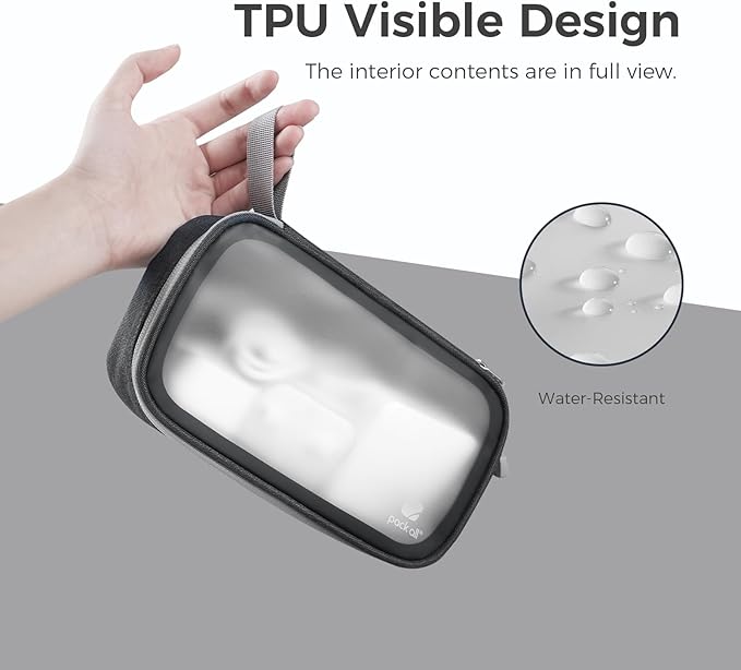 pack all Clear Electronic Organizer, TPU Cable Organizer Bag, Compact Cord - Image 3