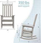 Psilvam Oversized Outdoor Rocking Chair Set of 2, Porch Rocker - Image 3