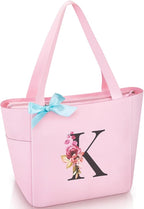 Vavabox Tote Bag, A-Z Initial Monogrammed Waterproof Tote Bag, Bridesmaid Gifts by Vavabox