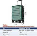 KYME Green Carry On Luggage 22x14x9 Airline Approved Expandable 20 Inch - Image 8