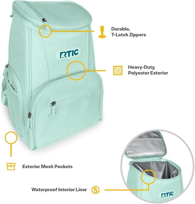 RTIC 15 Can Lightweight Backpack Cooler Soft Insulated Portable Bag - Image 3