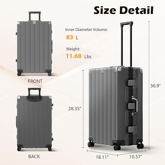 Krute Luggage Sets 2 Pieces 20 28 Inch Aluminum Frame Luggage - Image 3