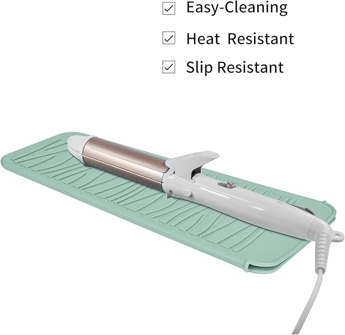 Silicone Heat Resistant Travel Mat Pouch for Hair Straighteners, Curling Wands, Flat Irons, and Styling Tools