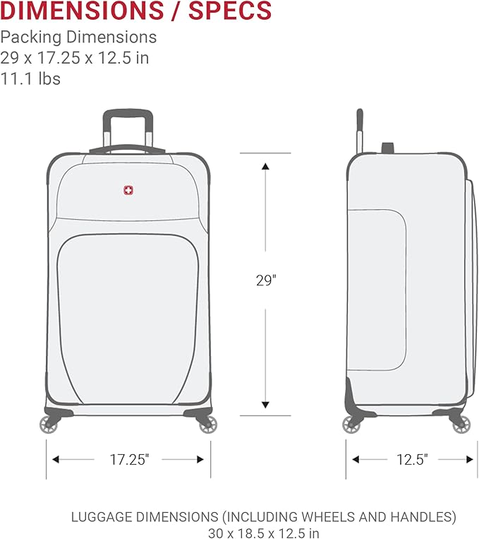 SwissGear Sion Softside Expandable Luggage – Large Checked Suitcase - Image 7