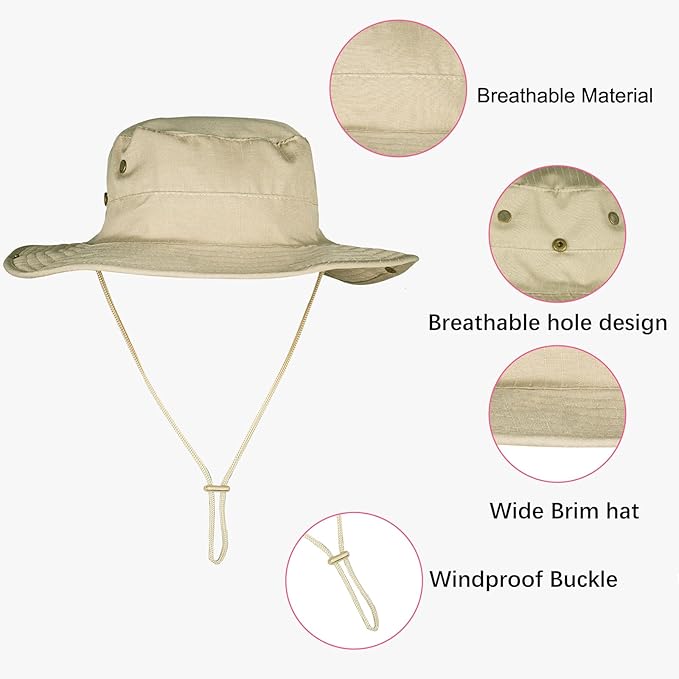 Sun Hats for Men Women Boonie Hat Foldable Fishing Hat UPF 50+ Bucket Hat for - Image 4