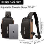 Sling Bag for Men Anti-theft USB Crossbody Shoulder Backpack Purse Waterproof - Image 6